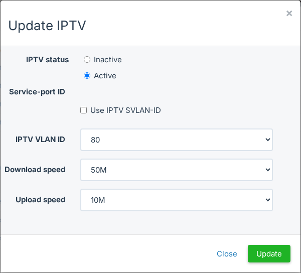 Update IPTV window