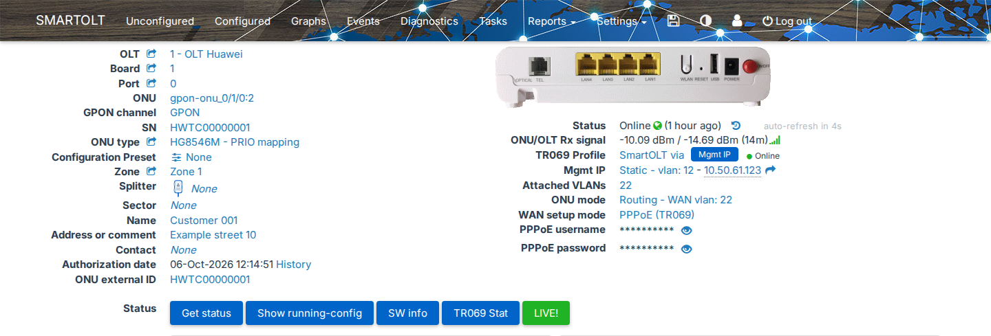 ONU page, upper part