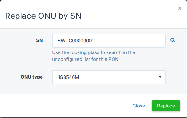 Replace ONU by SN