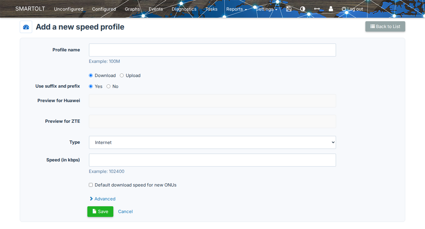 Add a new speed profile