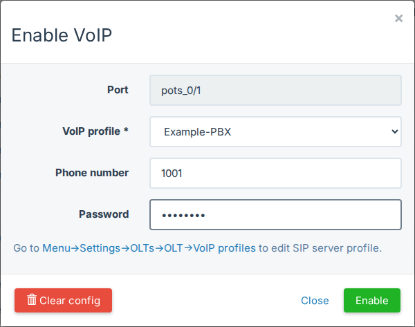 Enable VoIP window